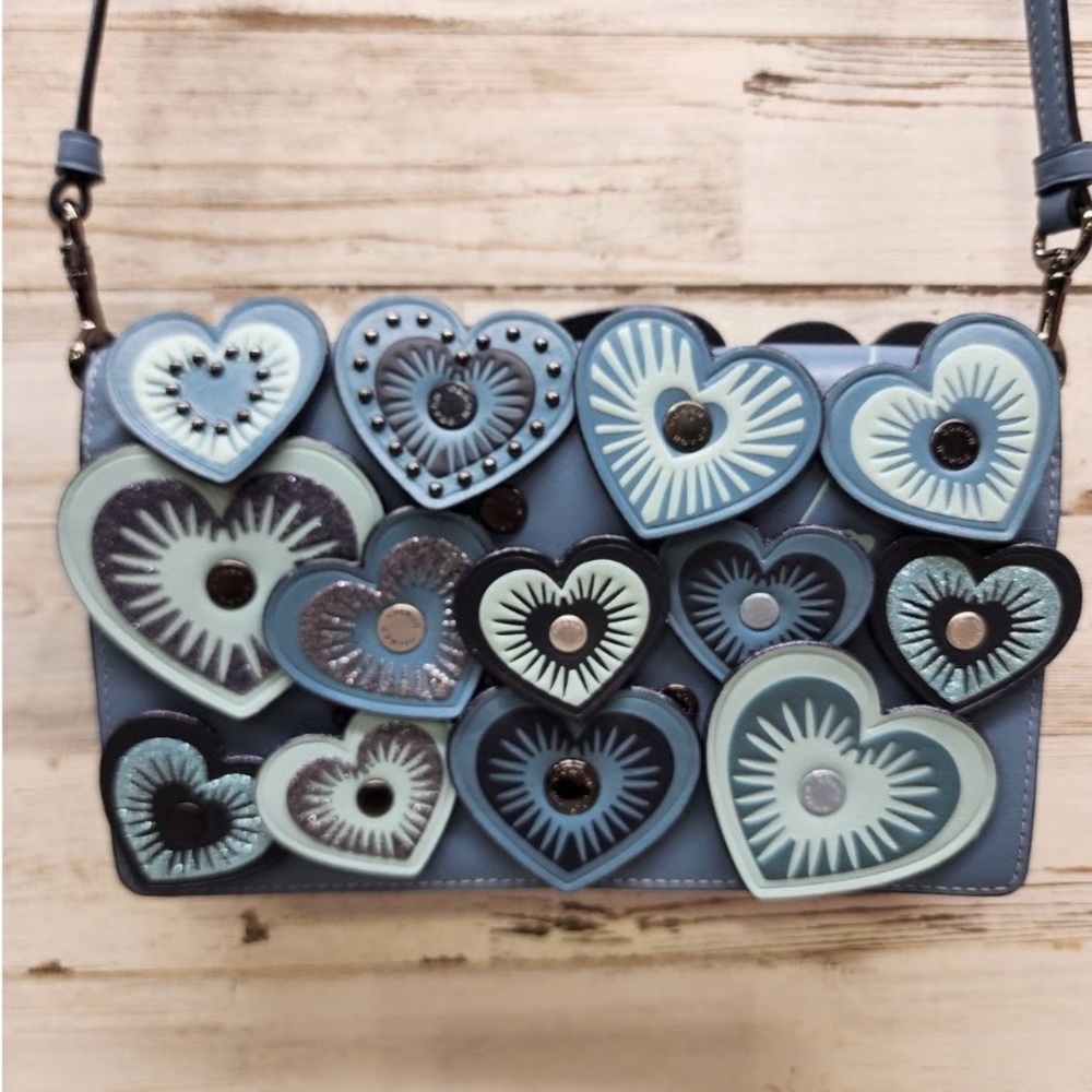 Coach Heart Fold-over Crossbody Clutch